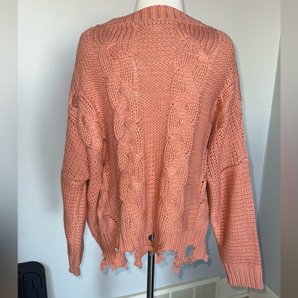 NWOT HYFVE Coral Cable Knit Sweater - Picture 2 of 3